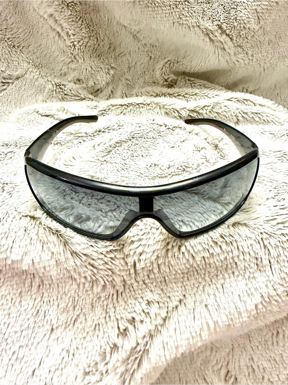 Prada SPR 03H Vintage Early 2000’s Shield Wrap Rectangle Sunglasses - Picture 4 of 11